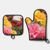 Bouquet der Sonne Ofenhandschuh & Topflappen-Set (Vorderseite)