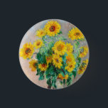 Bouquet der Sonnenblumen Claude Monet Button<br><div class="desc">Bouquet mit Sonnenblumen. Claude Monet. 1881. Reproduktion berühmter Kunstbilder im öffentlichen Bereich.</div>