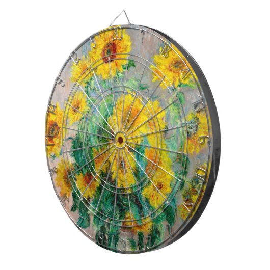 Bouquet der Sonnenblumen Claude Monet Dartscheibe (Vorderseite rechts)
