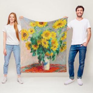 Bouquet der Sonnenblumen Claude Monet Fleecedecke