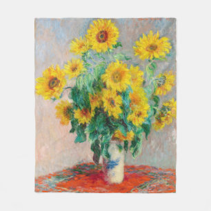 Bouquet der Sonnenblumen Claude Monet Fleecedecke