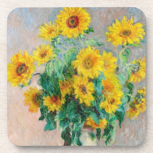 Bouquet der Sonnenblumen Claude Monet Getränkeuntersetzer (Vorderseite)