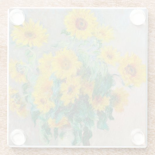Bouquet der Sonnenblumen Claude Monet Glasuntersetzer (Rückseite)