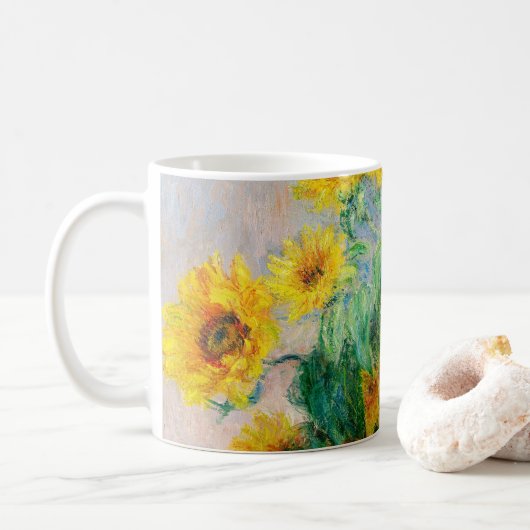 Bouquet der Sonnenblumen Claude Monet Kaffeetasse (Mit Donut)