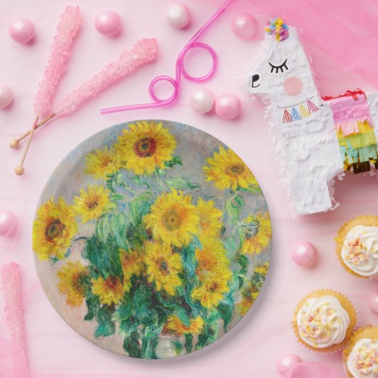 Bouquet der Sonnenblumen Claude Monet Pappteller (Party)