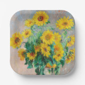 Bouquet der Sonnenblumen Claude Monet Pappteller (Vorderseite)