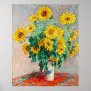 Bouquet der Sonnenblumen Claude Monet Poster