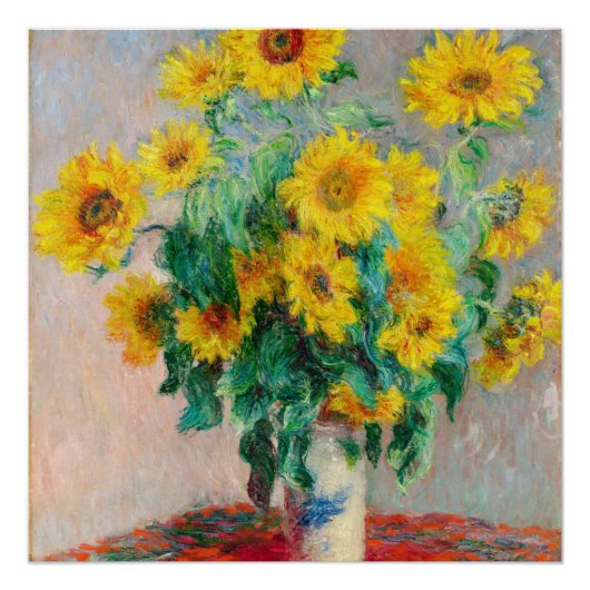 Bouquet der Sonnenblumen Claude Monet Poster (Vorderseite)