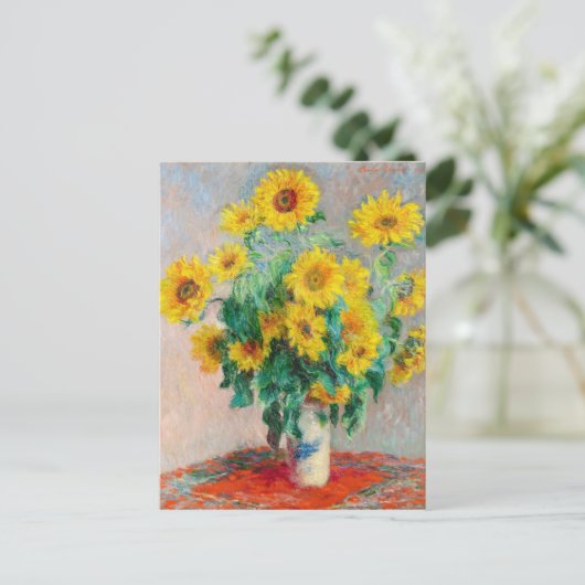 Bouquet der Sonnenblumen Claude Monet Postkarte (Stehend Vorderseite)