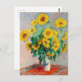 Bouquet der Sonnenblumen Claude Monet Postkarte (Vorne/Hinten)