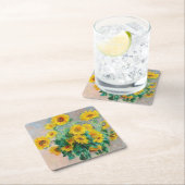 Bouquet der Sonnenblumen Claude Monet Rechteckiger Pappuntersetzer (Vor Ort)