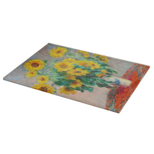 Bouquet der Sonnenblumen Claude Monet Schneidebrett