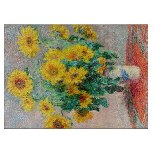 Bouquet der Sonnenblumen Claude Monet Schneidebrett (Vorderseite)