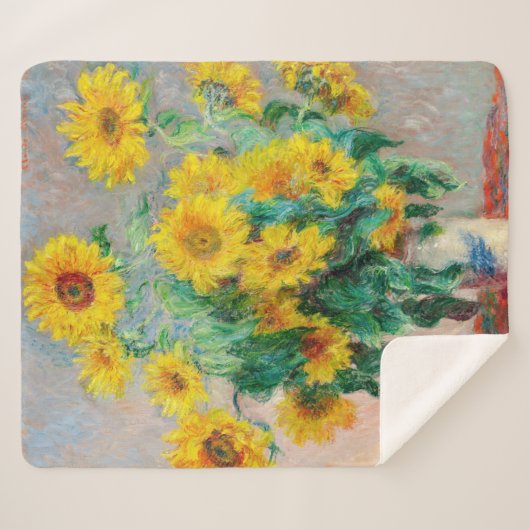 Bouquet der Sonnenblumen Claude Monet Sherpadecke (Vorderseite (Horizontal))
