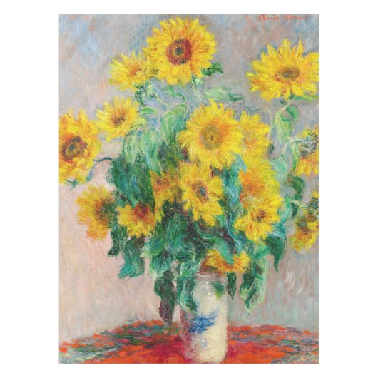 Bouquet der Sonnenblumen Claude Monet Tischdecke (Vorderseite)