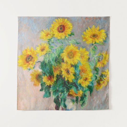 Bouquet der Sonnenblumen Claude Monet Wandteppich (Vorderseite)