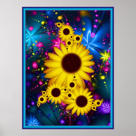 Bouquet der Sonnenblumen Poster (Vorne)