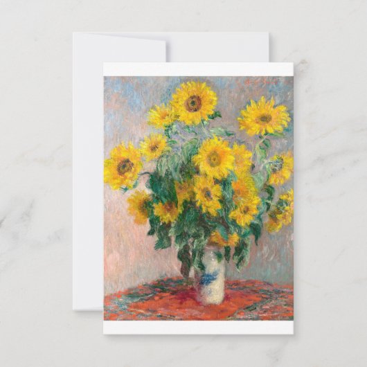 Bouquet der Sonnenblumen von Claude Monet Dankeskarte (Vorderseite)