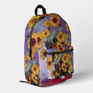 Bouquet der Sonnenblumen von Claude Monet, Vintage Bedruckter Rucksack