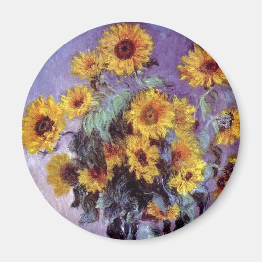 Bouquet der Sonnenblumen von Claude Monet, Vintage Magnet (Vorne)