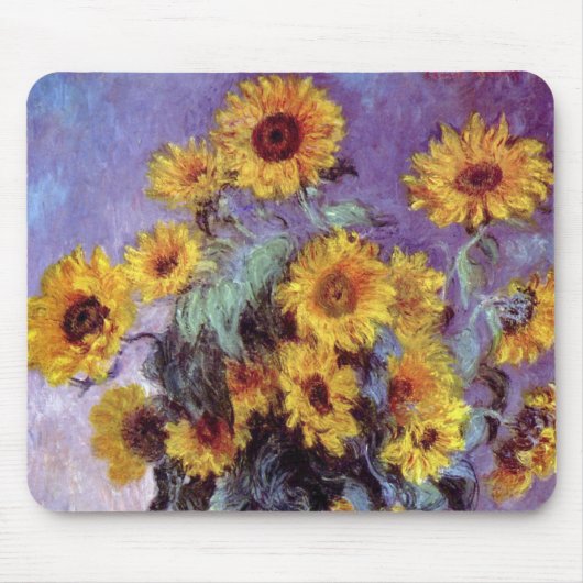 Bouquet der Sonnenblumen von Claude Monet, Vintage Mousepad (Vorne)