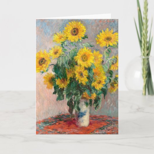 Bouquet der Sonnenblumen von Monet Impressionist Karte (Vorderseite)