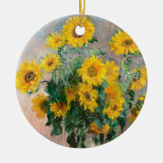 Bouquet der Sonnenblumen von Monet Impressionist Keramik Ornament (Vorne)