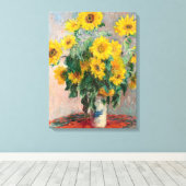 Bouquet der Sonnenblumen von Monet Impressionist Leinwanddruck (Insitu (Holzboden))