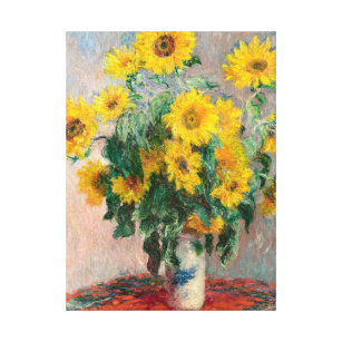Bouquet der Sonnenblumen von Monet Impressionist Leinwanddruck