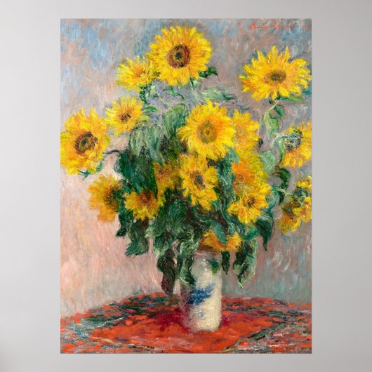 Bouquet der Sonnenblumen von Monet Impressionist Poster (Vorne)