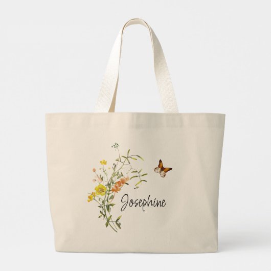 Bouquet der Wildblumen Bridesmaid Tote Bag Jumbo Stoffbeutel (Rückseite)