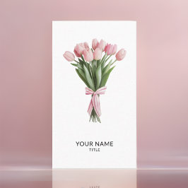 Bouquet des rosa Tulips Qr Codes Visitenkarte
