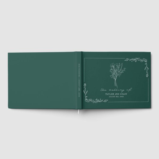 Bouquet Emerald Rustic Wedding Gästebuch (Voll)
