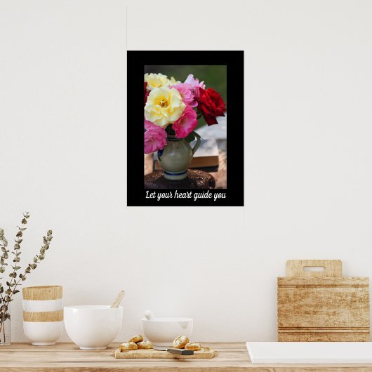 Bouquet farbenfrohe Rose Poster (Küche)