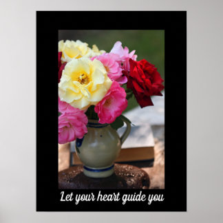 Bouquet farbenfrohe Rose Poster