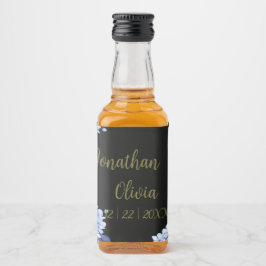 Bouquet floral blooming garden alkoholflaschenetikett