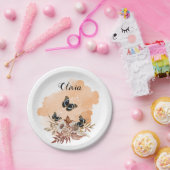 Bouquet floral blooming garden pappteller (Party)