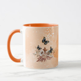Bouquet floral blooming garden tasse