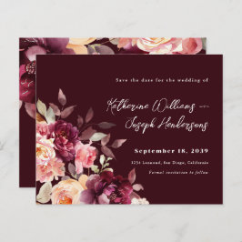 Bouquet floral Burgundy Hochzeit speichern Sie das