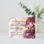 Bouquet floral Burgundy Hochzeit speichern Sie das (Stehend Vorderseite)