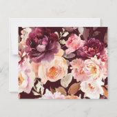 Bouquet Floral Burgundy QR-Code Details Hochzeit (Rückseite)