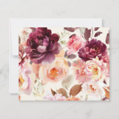 Bouquet Floral Burgundy QR-Code Details Hochzeit (Rückseite)