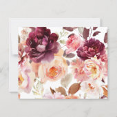 Bouquet Floral Burgundy QR-Code Details Hochzeit (Rückseite)