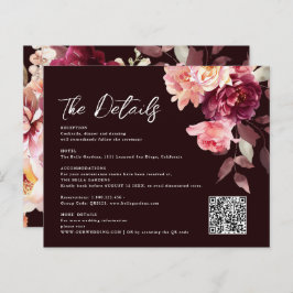 Bouquet Floral Burgundy QR code Details Wedding