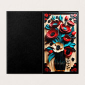 Bouquet Floral Folk Art Beileid Danke C (Außenseite Aufgefaltet)