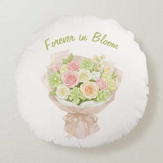 Bouquet forever in Bloom Rundes Kissen (Vorderseite)