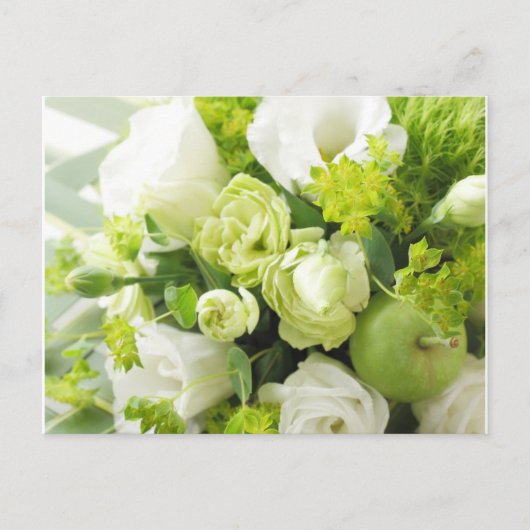 Bouquet from different white seasonal flower postkarte (Vorderseite)