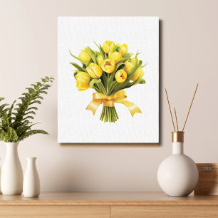 Bouquet Gelbe Tulpen Blumen  Leinwanddruck