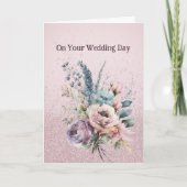 Bouquet gemischter Blume Hochzeitsgratulation Karte (Vorderseite)