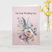 Bouquet gemischter Blume Hochzeitsgratulation Karte (Gelbe Blume)